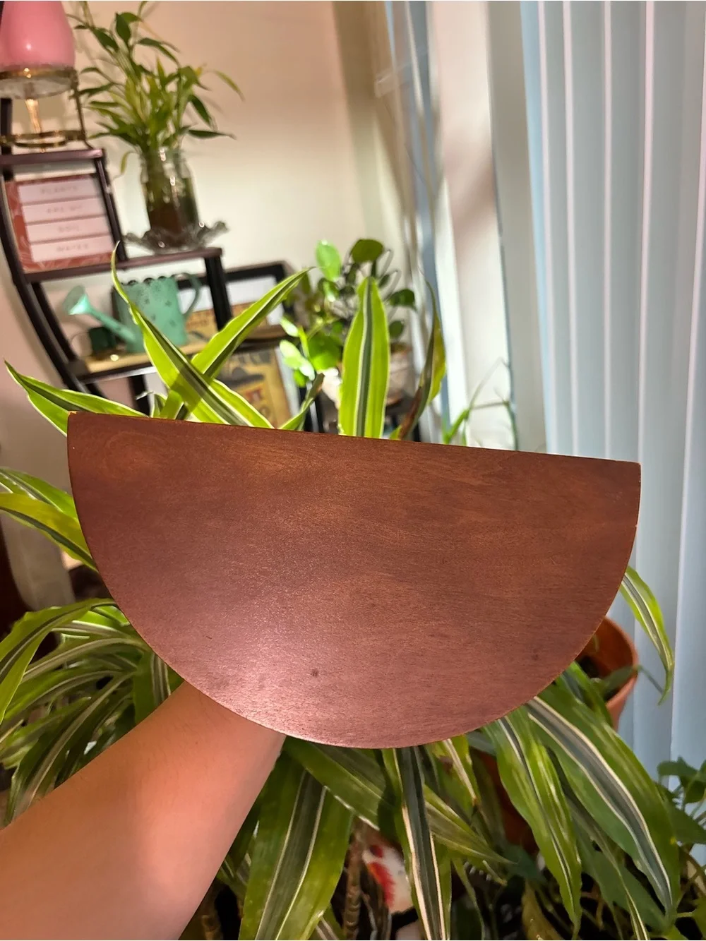 Classic Brown Wooden Wall Pedestal Shelf - Decorative Accent